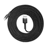 Кабель Baseus Cafule USB 2.0 to Type-C 2A 3M Чорний/Сірий (CATKLF-UG1) - Зображення 5