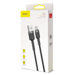 Кабель Baseus Cafule USB 2.0 to Type-C 2A 3M Чорний/Сірий (CATKLF-UG1) - Зображення 6