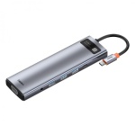 USB Hub Baseus Metal Gleam Series 11-in-1 Multifunctional Type-C Сірий (CAHUB-CT0G) - Зображення 3