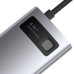 USB Hub Baseus Metal Gleam Series 4-in-1 Multifunctional Type-C Сірий (CAHUB-CY0G) - Зображення 4