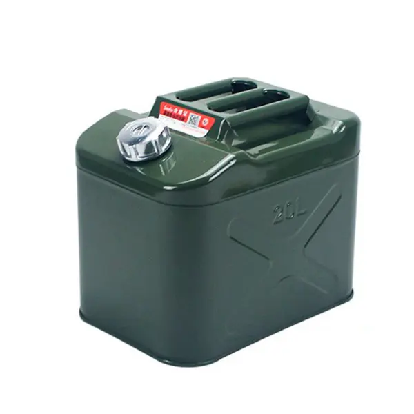 Каністра Merlion YT-HS-FX-20L, металева з клапаном + гнучка лійка, 20л, 355х255х310мм, Green