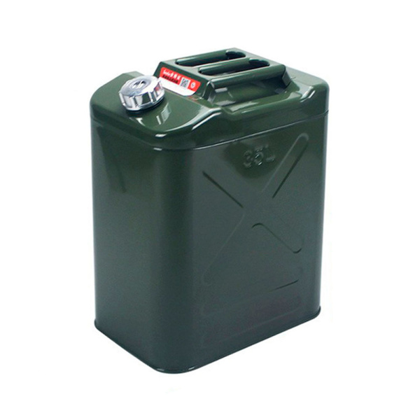 Каністра Merlion YT-HS-FX-35L, металева з клапаном + гнучка лейка, 35л, 355х255х480мм, Зелена