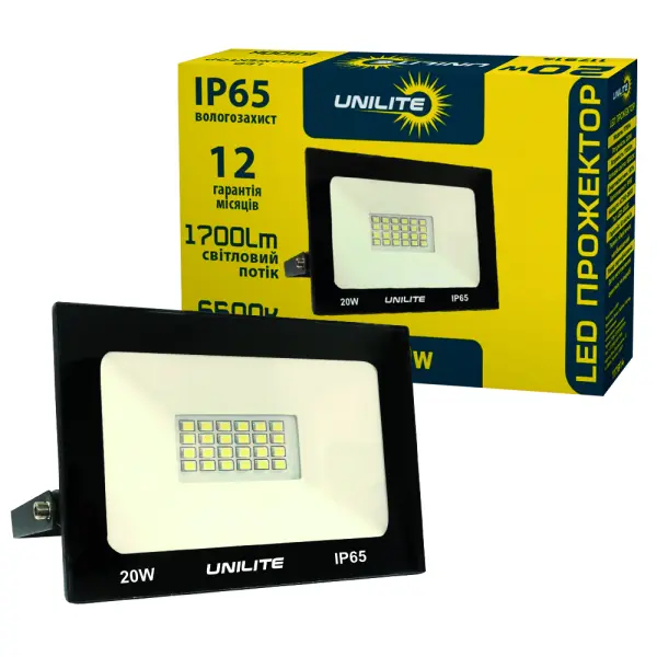 Світлодіодний LED-прожектор Vargo Unilite 20W 220V 1600lm 6500K (V-109536)