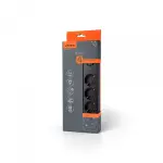 Мережевий подовжувач VIDEX ONCORD з/з 4п 3м (3x1.5мм) з кнопкою Black