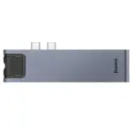 USB Hub Baseus Thunderbolt C Pro Seven-in-one Dual Type-C to USB3.0*2 + HDMI + RJ45 Ethernet + Type-C PD + microSD + SD card Cерый (CAHUB-L0G)