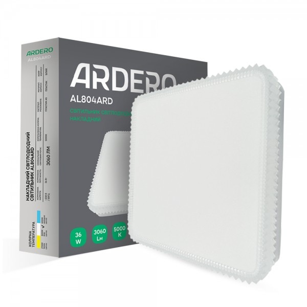 Накладний світлодіодний світильник Ardero AL804ARD 36W квадратний декор