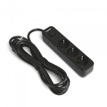 Мережевий подовжувач VIDEX ONCORD з/з 3п 3м (3x1.5мм) з кнопкою Black - Зображення 2