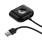 USB Hub Baseus Square Round 4 in 1 USB3.0 to USB3.0*1 + USB2.0*3 Черный (CAHUB-AY01) - Зображення 4