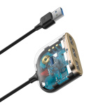 USB Hub Baseus Square Round 4 in 1 USB3.0 to USB3.0*1 + USB2.0*3 Черный (CAHUB-AY01) - Зображення 5