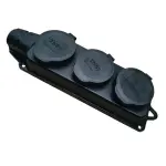 Розетка тримісна із захисними кришками RUBBER IP44 TNSy