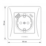 Розетка одинарна із заземленням з USB+USB-C чорний графіт VIDEX BINERA - Зображення 6