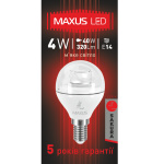 Лампа світлодіодна LED Maxus 1-LED-431 G45 4W 3000K 220V E14 АР - Зображення 3