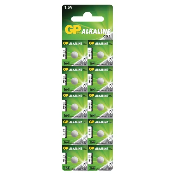 Батарейка лужна ALKALINE 164-U10 АG1. LR620 (GP)