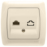 Розетка VIKO CARMEN комп'ютерна крем RJ-45 2032 (12шт.)