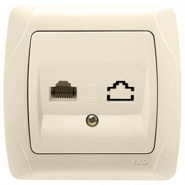 Розетка VIKO CARMEN комп'ютерна крем RJ-45 2032 (12шт.)