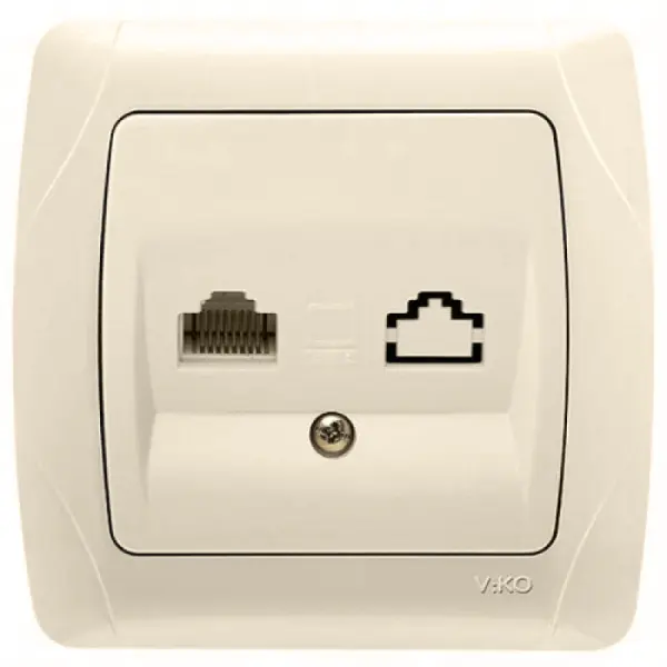 Розетка VIKO CARMEN комп'ютерна крем RJ-45 2032 (12шт.)