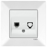 Розетка VIKO MERIDIAN 1-я телефон. внутр. RJ-11 біла (12 шт.)