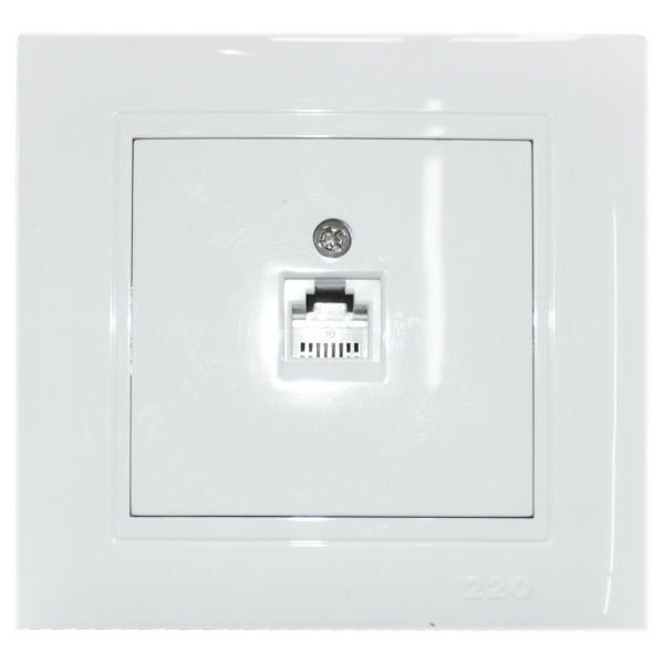 Розетка телефонна RJ-11 "ЛАДА" біла 220