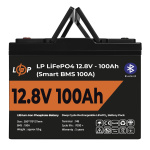 Акумулятор LP LiFePO4 12V (12,8V) - 100 Ah (1280Wh) (Smart BMS 100А) з BT пластик для ДБЖ - Зображення 2