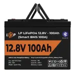Акумулятор LP LiFePO4 12V (12,8V) - 100 Ah (1280Wh) (Smart BMS 100А) з BT пластик для ДБЖ - Зображення 2