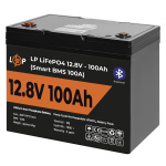 Акумулятор LP LiFePO4 12V (12,8V) - 100 Ah (1280Wh) (Smart BMS 100А) з BT пластик для ДБЖ - Зображення 3