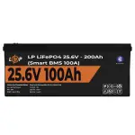 Акумулятор LP LiFePO4 24V (25,6V) - 100 Ah (2560Wh) (Smart BMS 100А) з BT пластик для ДБЖ - Зображення 2