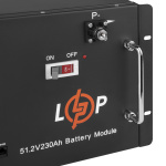 Акумулятор LP LiFePO4 48V (51,2V) - 230 Ah (11776Wh) (Smart BMS 200A) с LCD RM - Зображення 4