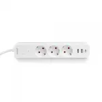 Мережевий подовжувач VIDEX ONCORD з/з 3п 3м (3x1.5мм) 2.4А 2USB+USB-C з кнопкою White - Зображення 5