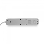 Мережевий подовжувач VIDEX ONCORD з/з 3п 3м (3x1.5мм) 2.4А 2USB+USB-C з кнопкою White - Зображення 6