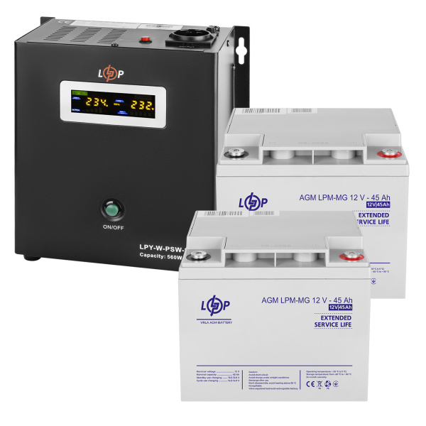 Комплект резервного живлення LogicPower W800 + мультигелева батарея 1080 Ватт (UPS W800+ АКБ MG 1080W)