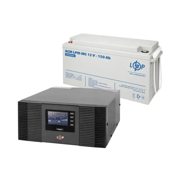 Комплект резервного живлення LogicPower B1500 + мультигелева батарея 1800 Ватт