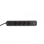 Мережевий подовжувач VIDEX ONCORD з/з 4п 3м (3x1.5мм) 3.4А USB(QC3.0) +USB-C(PD18W) з кнопкою Black - Зображення 5