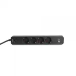 Мережевий подовжувач VIDEX ONCORD з/з 4п 3м (3x1.5мм) 3.4А USB(QC3.0) +USB-C(PD18W) з кнопкою Black - Зображення 5
