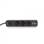 Мережевий подовжувач VIDEX ONCORD з/з 3п 3м (3x1.5мм) 2.4А 2USB+USB-C з кнопкою Black - Зображення 5