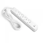 Мережевий подовжувач VIDEX ONCORD з/з 4п 3м (3x1.5мм) 3.4А USB(QC3.0) +USB-C(PD18W) з кнопкою White - Зображення 2