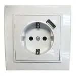 Розетка вн. устан. 1-а з/к з 1 USB 2.1A біла IP20 TNSy Malta