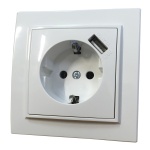 Розетка вн. устан. 1-а з/к з 1 USB 2.1A біла IP20 TNSy Malta - Зображення 3
