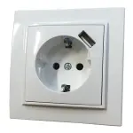 Розетка вн. устан. 1-а з/к з 1 USB 2.1A біла IP20 TNSy Malta - Зображення 3