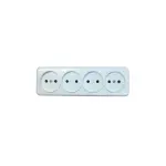 Розетка зовніш. устан. 4-а б/з біла IP20 TNSy Lemur TNSy