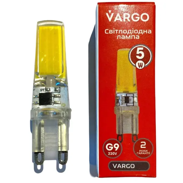 LED лампа VARGO G9 5W COB 4000K AC 220V 15*H58mm (V-114874)