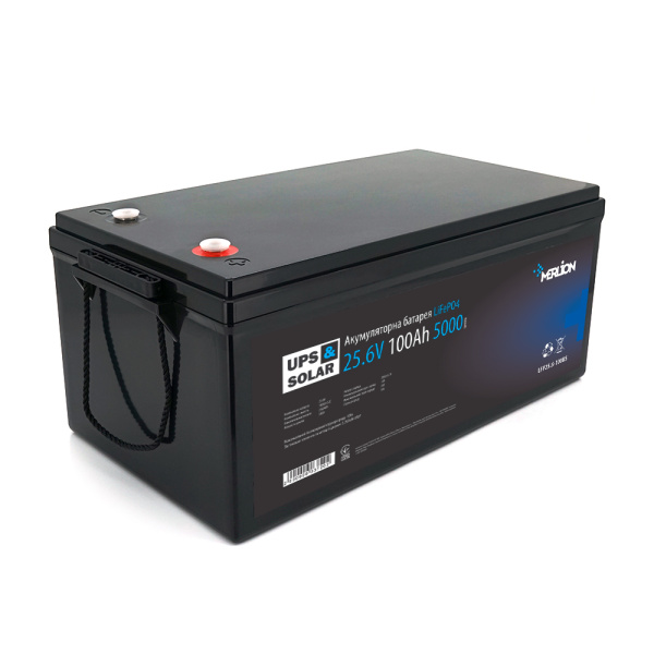 Літій-залізо-фосфатний акумулятор Merlion LiFePO4 25.6V 100AH (8S2P/BMS-100A), (522x270x225), до 5000 циклів