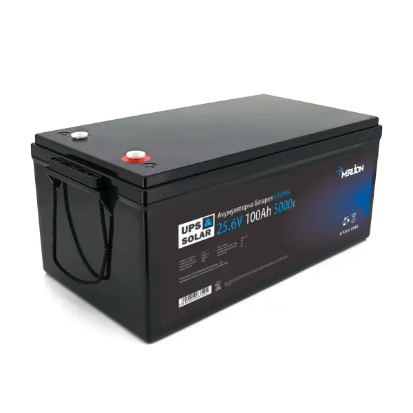 Літій-залізо-фосфатний акумулятор Merlion LiFePO4 25.6V 100AH (8S2P/BMS-100A), (522x270x225), до 5000 циклів