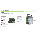 EGO Інвертор PAD5000E, 56В-220В, 400Вт, LED-ліхтар, 3 USB порта