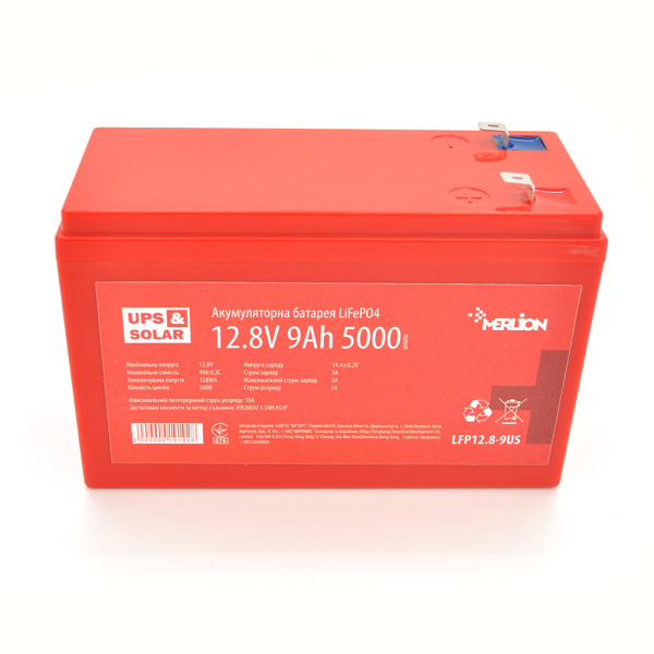 Літій-залізо-фосфатний акумулятор Merlion LiFePO4 12.8V 9AH (4S3P/BMS-10A), (151x65x97) for UPS, до 5000 циклів, Q12