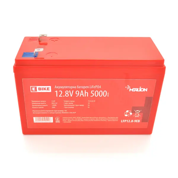 Літій-залізо-фосфатний акумулятор Merlion LiFePO4 12.8V 9AH (4S3P/BMS-10A), (151x65x100) для електротранспорту, 3000 циклів, Q12