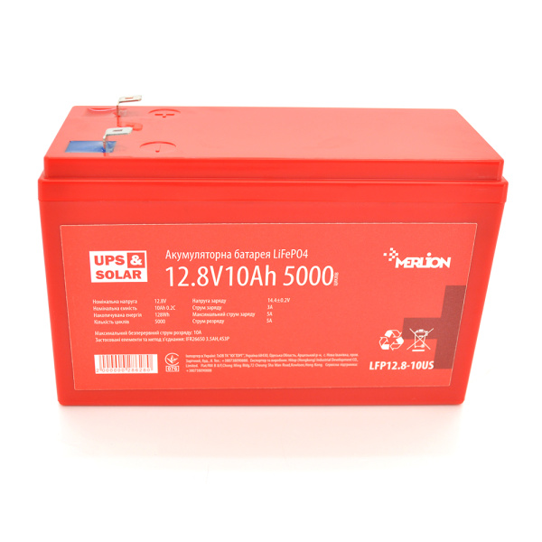 Літій-залізо-фосфатний акумулятор Merlion LiFePO4 12.8V 10AH (4S3P/BMS-10A), (151x99x99) для UPS, до 5000 cycles, Q12