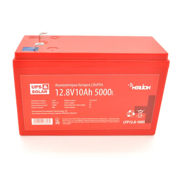 Літій-залізо-фосфатний акумулятор Merlion LiFePO4 12.8V 10AH (4S3P/BMS-10A), (151x99x99) для UPS, до 5000 cycles, Q12