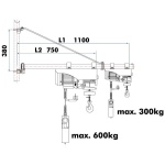 Поворотна стріла для електричної тросової тяги Holzmann SA 3001100 - Зображення 2