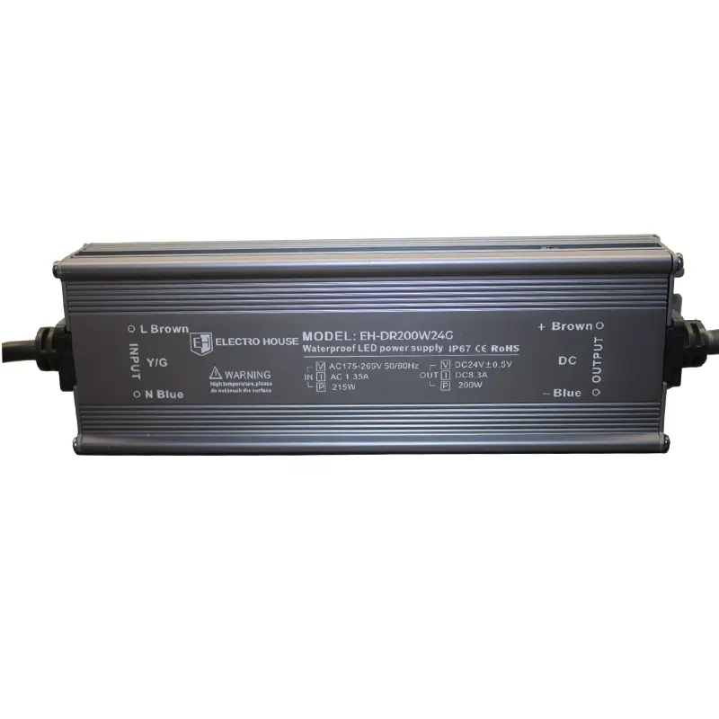 EH-DR200W24G.jpg LED драйвер компактний 200 Вт 24 В (серія Герметична IP67), гарантія 2 роки - Зображення 1