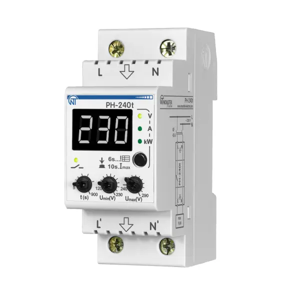 Мультифункціональне реле напруги РН-240T White Новатек-Електро